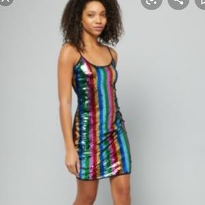 NWT Rue 21 Rainbow sequin dress